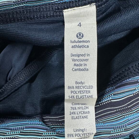 Lululemon Run Times Short 4-way Stretch 4" Inkwell Peacock Blue Women Size 4 NWT - Picture 6 of 11